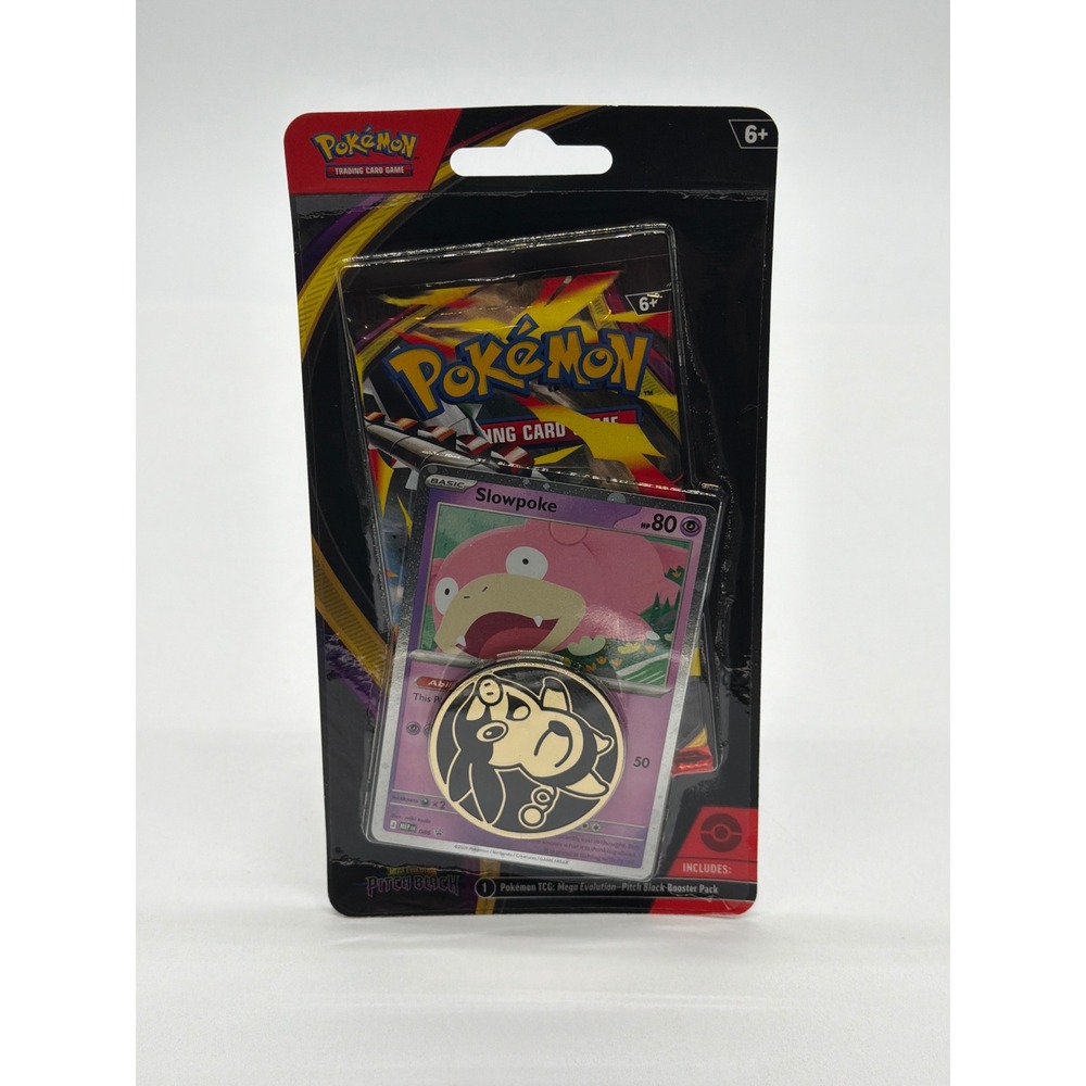 Pokemon TCG Mega Evolution Pitch Black Blister Pack Slowpoke Promo Lechonk Coin